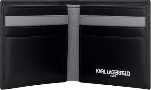 Karl Lagerfeld Paris Men's Split/Bubble Leather Kocktail Karl Head Logo Billfold Wallet, Black_kc, One Size in Saudi Arabia