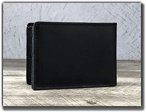 محفظة جلدية ثنائية الطي من Anthology Gear Minimalist - مع حامل جيتار من الجلد المحبب بالكامل (أسود كربوني) in Kuwait