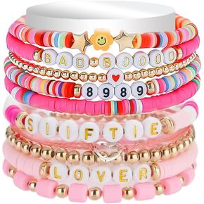 XIN HUA 10 Pcs Friendship Bracelet Set for Women Girls, Friendship Inspired Beaded Bracelets Gifts for Eras Music Lover, Aesthetic Summer Beach Jewelry for Xmas Halloween in Kuwait