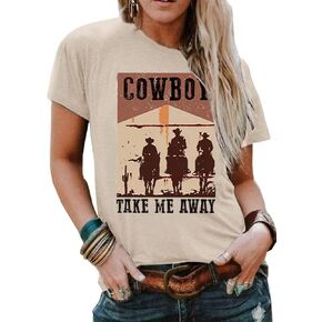 Country Music Shirt for Women Cow Skull Shirts Western Graphic T Shirts Rodeo Cowboy Short Sleeve Casual Tee Tops