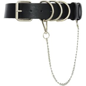 Rose-Samira Women's Punk Leather Belt with Detachable Chain,Vintage Costume Accessories in Kuwait