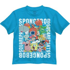 SpongeBob SquarePants Boys Short Sleeve T-Shirt - Spongebob, Patrick, Squidward, Mr Krabs - Nickelodeon - Boys Sizes 4-20