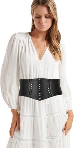 حزام مشد YooAi للنساء فساتين مشد مرن واسع للخصر حزام زي قرصان عصر النهضة in Kuwait