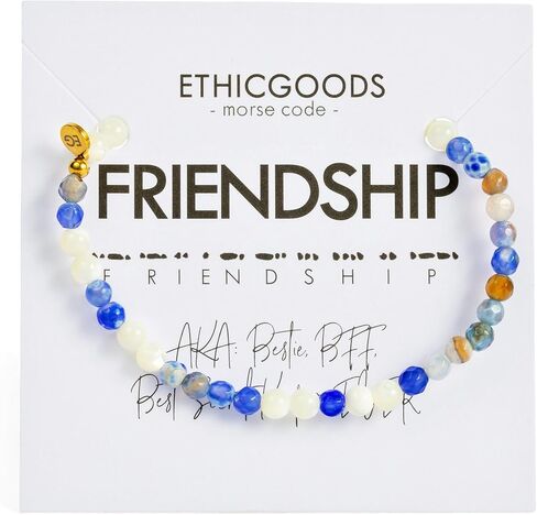 أساور رمز مورس الملهمة من ETHICGOODS - أساور مصنوعة يدويًا وتجارة عادلة للنساء، قابلة للتعديل بطول 4 مم in Kuwait