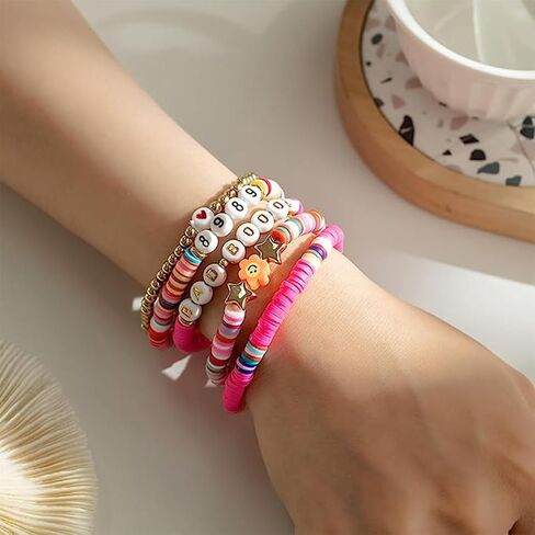 XIN HUA 10 Pcs Friendship Bracelet Set for Women Girls, Friendship Inspired Beaded Bracelets Gifts for Eras Music Lover, Aesthetic Summer Beach Jewelry for Xmas Halloween in Kuwait