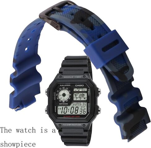 سوار ساعة Topuly للرجال من الراتنج متوافق مع Casio SGW-500H 400h 300h AE1200 1000w AEQ-110W F-108WH W-735 إكسسوارات سلسلة ساعات رياضية خارجية مقاومة للماء للنساء in Kuwait