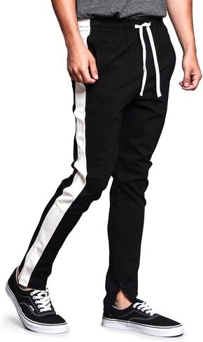Men's Essential Solid and Plaid Stripes Premium Track Pants in Kuwait