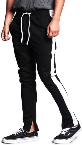 Men's Essential Solid and Plaid Stripes Premium Track Pants in Kuwait