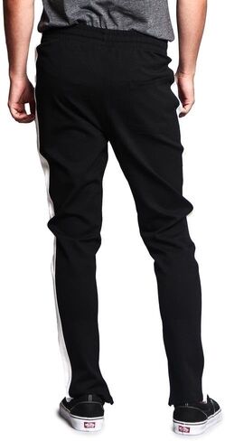 Men's Essential Solid and Plaid Stripes Premium Track Pants in Kuwait