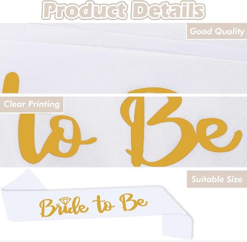 زي كي بي توبس شريط راس للعروس مكون من قطعتين لحفلات توديع العزوبية وهدايا حفلات توديع العزوبية، مجموعة اكسسوارات للنساء من اللؤلؤ ووشاح العروس تو بي in Kuwait