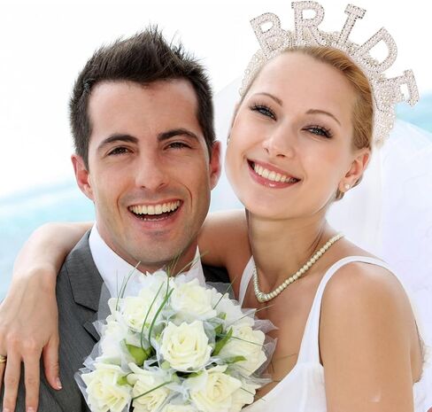 زي كي بي توبس شريط راس للعروس مكون من قطعتين لحفلات توديع العزوبية وهدايا حفلات توديع العزوبية، مجموعة اكسسوارات للنساء من اللؤلؤ ووشاح العروس تو بي in Kuwait