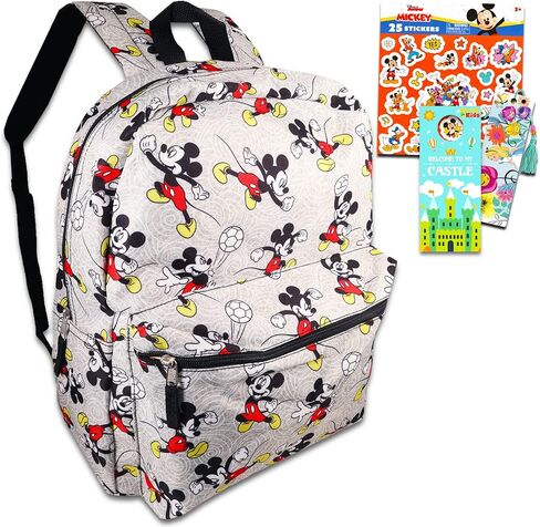 Mickey Mouse Backpack for Kids Set - Mickey School Bag Bundle with 16" Mickey Backpack, Mickey Stickers, Bookmark, More | Mickey Mouse Backpack for Boys in Saudi Arabia