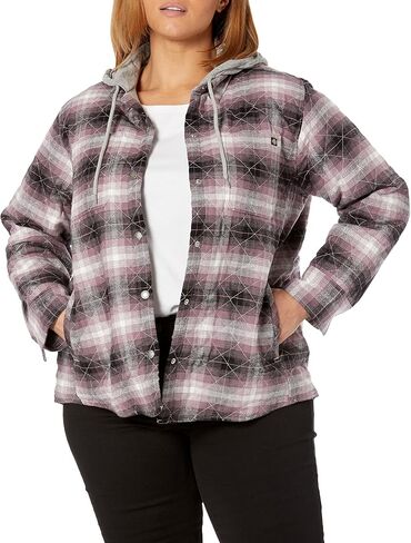 Dickies Size Women’s Plus Flannel Hooded Shirt Jacket in Saudi Arabia