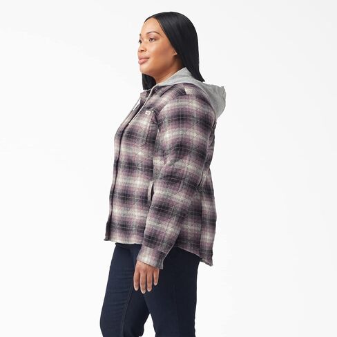 Dickies Size Women’s Plus Flannel Hooded Shirt Jacket in Saudi Arabia