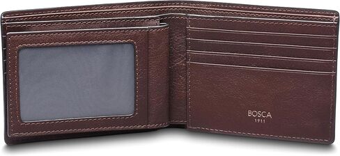 Bosca Navayo Slim 10 Pocket Wallet w/Removeable Flip I.D Passcase Light Brown in Kuwait