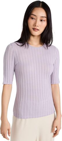 Vince Women's Ribbed Elbow Sleeve Crew Tee in Saudi Arabia