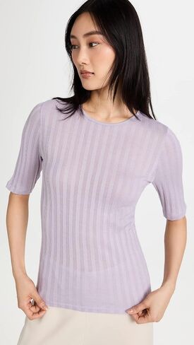 Vince Women's Ribbed Elbow Sleeve Crew Tee in Saudi Arabia