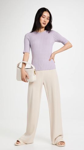Vince Women's Ribbed Elbow Sleeve Crew Tee in Saudi Arabia