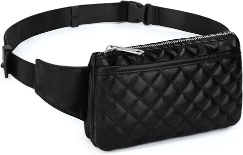 حقيبة UTO Fanny Pack للنساء والرجال من النايلون المقاوم للماء، حقيبة خصر خفيفة الوزن مع 5 جيوب بسحاب in Saudi Arabia