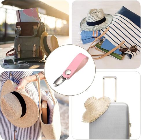 uxcell Hat Clips for Travel, PU Leather Hat Clips for Women Bag Luggage Outdoor Travel Hat Companion in Kuwait