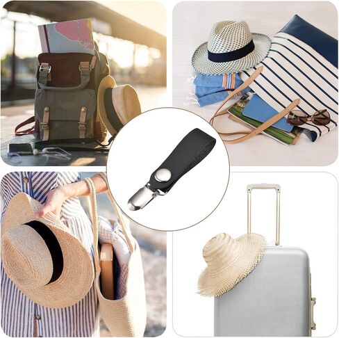 uxcell Hat Clips for Travel, PU Leather Hat Clips for Women Bag Luggage Outdoor Travel Hat Companion in Kuwait