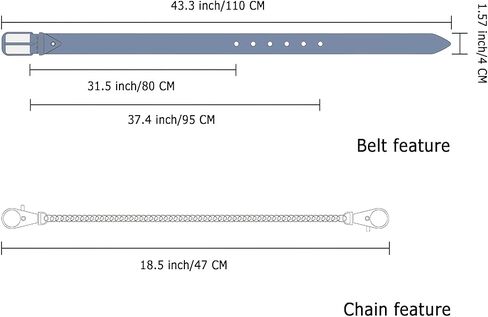 Rose-Samira Women's Punk Leather Belt with Detachable Chain,Vintage Costume Accessories in Kuwait
