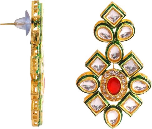 مجموعة المجوهرات الهندية Jewarhaat AD CZ Kundan المرصعة بالذهب والمطلية بالذهب للنساء والفتيات in Saudi Arabia