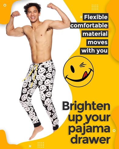 JOE BOXER Mens Pajama Pants - Jersey Knit Jogger Pajama Pants for Men - Mens Lounge Pants with Pockets in Saudi Arabia