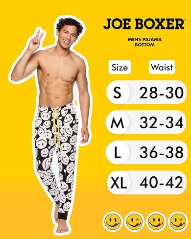 JOE BOXER Mens Pajama Pants - Jersey Knit Jogger Pajama Pants for Men - Mens Lounge Pants with Pockets in Saudi Arabia