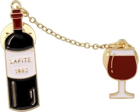 HOLLP Red Wine Coffee Beer Pin Personalized Wine Pendant Badge Wine Cheers Gift for Lover Girlfriend in Saudi Arabia