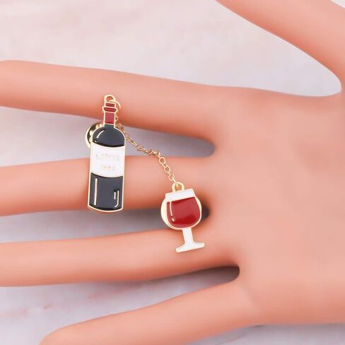 HOLLP Red Wine Coffee Beer Pin Personalized Wine Pendant Badge Wine Cheers Gift for Lover Girlfriend in Saudi Arabia