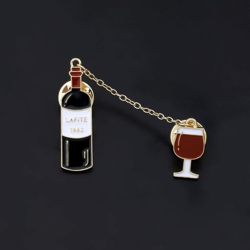 HOLLP Red Wine Coffee Beer Pin Personalized Wine Pendant Badge Wine Cheers Gift for Lover Girlfriend in Saudi Arabia