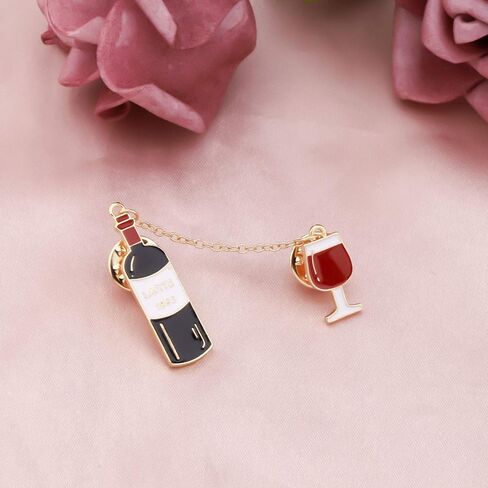 HOLLP Red Wine Coffee Beer Pin Personalized Wine Pendant Badge Wine Cheers Gift for Lover Girlfriend in Saudi Arabia