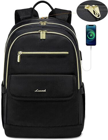 LOVEVOOK Laptop Backpack for Women,15.6 Inch Fashion Travel Backpack,Large Capacity Backpack Purse with USB,Water-resistant fits College Work Business Travel （Beige） in Saudi Arabia
