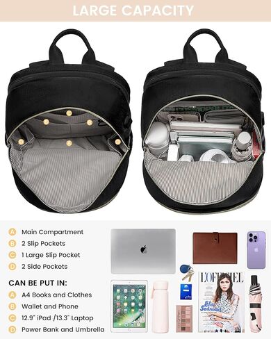 LOVEVOOK Laptop Backpack for Women,15.6 Inch Fashion Travel Backpack,Large Capacity Backpack Purse with USB,Water-resistant fits College Work Business Travel （Beige） in Saudi Arabia