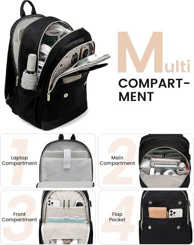 LOVEVOOK Laptop Backpack for Women,15.6 Inch Fashion Travel Backpack,Large Capacity Backpack Purse with USB,Water-resistant fits College Work Business Travel （Beige） in Saudi Arabia