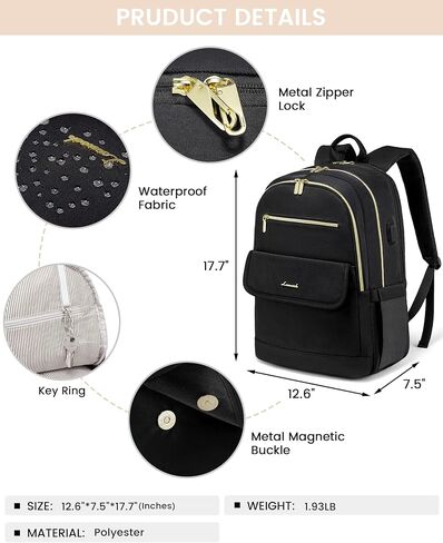 LOVEVOOK Laptop Backpack for Women,15.6 Inch Fashion Travel Backpack,Large Capacity Backpack Purse with USB,Water-resistant fits College Work Business Travel （Beige） in Saudi Arabia
