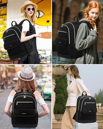 LOVEVOOK Laptop Backpack for Women,15.6 Inch Fashion Travel Backpack,Large Capacity Backpack Purse with USB,Water-resistant fits College Work Business Travel （Beige） in Saudi Arabia