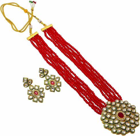 مجموعة المجوهرات الهندية Jewarhaat AD CZ Kundan المرصعة بالذهب والمطلية بالذهب للنساء والفتيات in Saudi Arabia