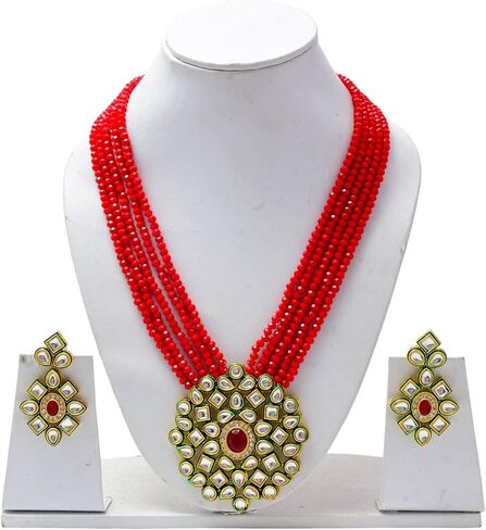 مجموعة المجوهرات الهندية Jewarhaat AD CZ Kundan المرصعة بالذهب والمطلية بالذهب للنساء والفتيات in Saudi Arabia