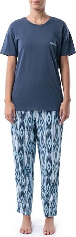 Wrangler Women's Short Sleeve Graphic Tee and Printed Pants Pajama Sleep Set in Saudi Arabia