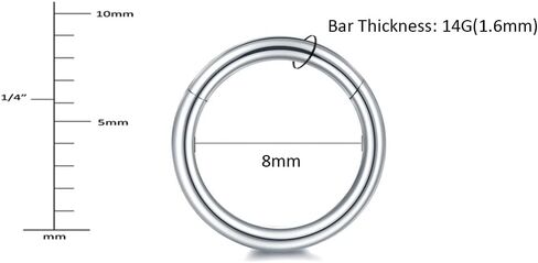 Oveta 5pcs Hoop Nose Ring 14G 16G 18G Surgical Steel Nose Ring Hinged Segment Ring Septum Ring Cartilage Daith Conch Earrings Hoop Piercing Jewelry, Gold Black Silver Rosegold Rainbow Colors in Kuwait