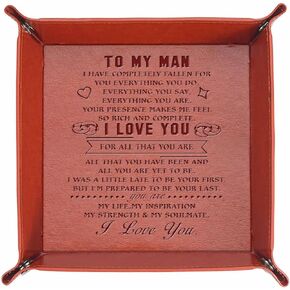 Husband Gift Wedding Husband Desktop Storage Organizer to My Man Leather Tray Never Forget That I Love You Gifts for Hubby Boyfriend Fiance (to My Husband Tray) in Saudi Arabia