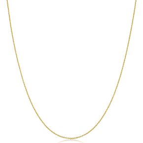 Kooljewelry الصلبة 14K الذهب الأصفر أو الأبيض 0.8 ملم سلسلة الكابل قلادة (16، 18، 20، 24 أو 30 بوصة)