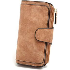 Long Wallet for Women, Women Bifold Wallet, Large Trifold Clutch Wallet for Women Extra Capacity, Medium Size Fashion Pu Leather Wallet (Black) in Kuwait