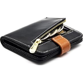 ANDOILT محافظ صغيرة للنساء جيب ثنائي الطي مدمج RFID حجب محفظة جلدية أصلية محفظة صغيرة مع نافذة لبطاقة الهوية وجيب للعملات المعدنية باللون البني in Kuwait