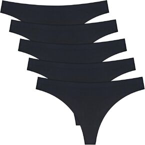 ANZERMIX Women's Seamless Laser Cut Thong 6-Pack Panty
