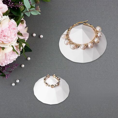 DELORIGIN 2pcs Gesso Jewelry Display Holder Stand Plaster White Diamond Shape Jewelry Tray Bracelet Holder Accessories Storage for Necklace Ring Bracelets Home Decor Photography Props in Saudi Arabia