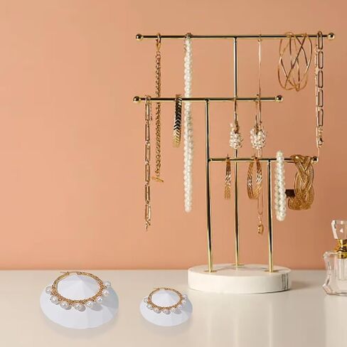 DELORIGIN 2pcs Gesso Jewelry Display Holder Stand Plaster White Diamond Shape Jewelry Tray Bracelet Holder Accessories Storage for Necklace Ring Bracelets Home Decor Photography Props in Saudi Arabia