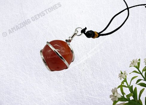 Amazing Gemstone Crystals and Healing Stones Carnelian Necklace - Gold Chain Necklace Pendant - Real Crystal Necklace in Saudi Arabia